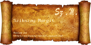 Szikszay Margit névjegykártya